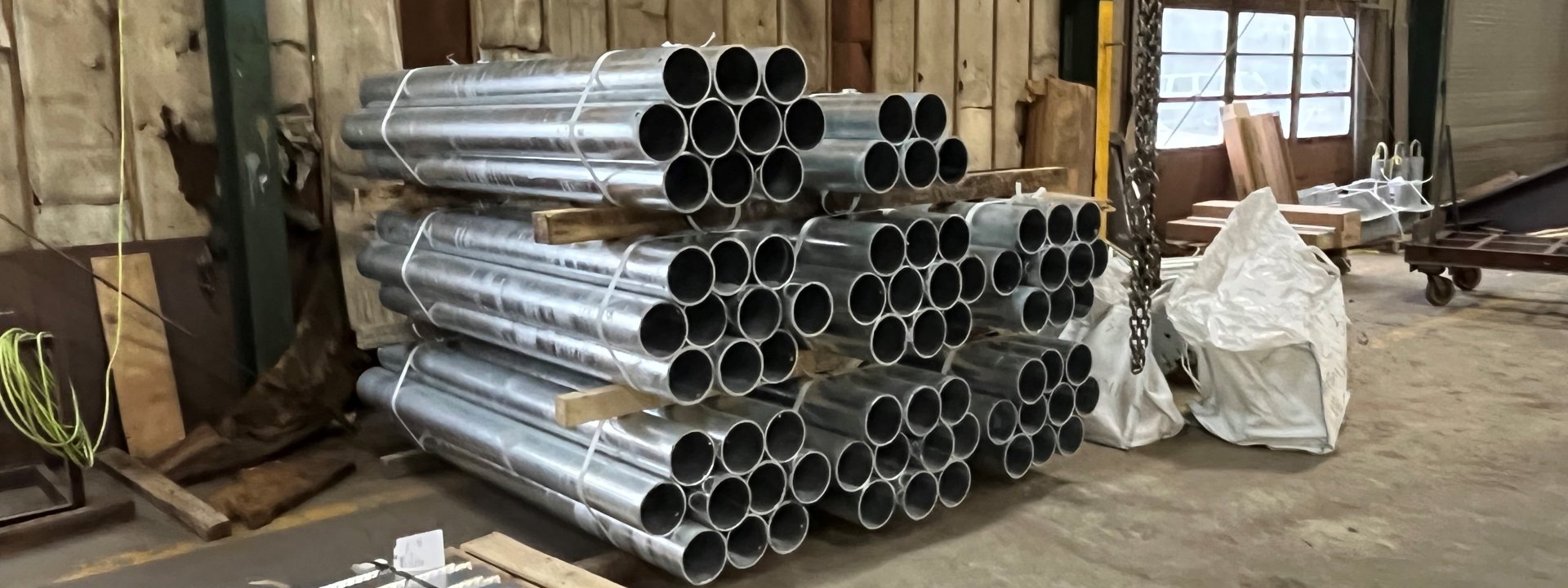 engineered pipe bollards stacked